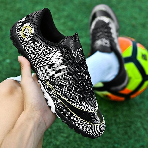 Fotbollsskor för män Halkfria fotbollsskor Klossar Gräs Fotbollssneakers Yj757 Black 38