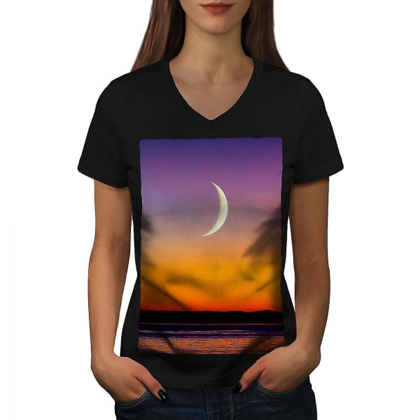 Moon Sky Sea Wild Women T-shirt L