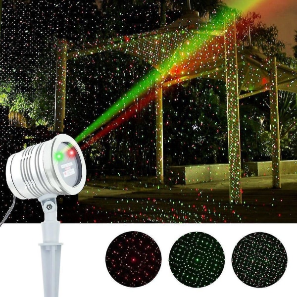 Mini Laser Light Laser Star Ii Röd Grön Mönster Vattentät Laserlampa