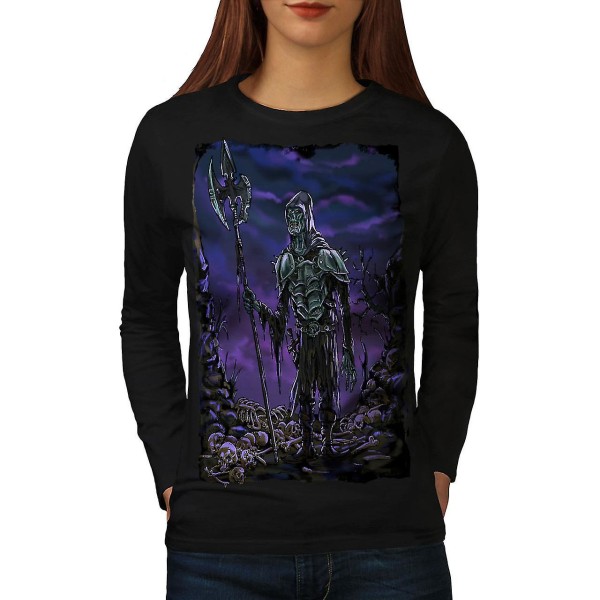 Grave Brain Creepy Women Blacklong Sleeve T-shirt XL