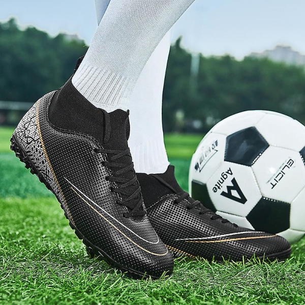 Fotbollsskor för män Halkfria fotbollsskor Klossar Gräs Fotbollssneakers 2L8231-1 Black 43