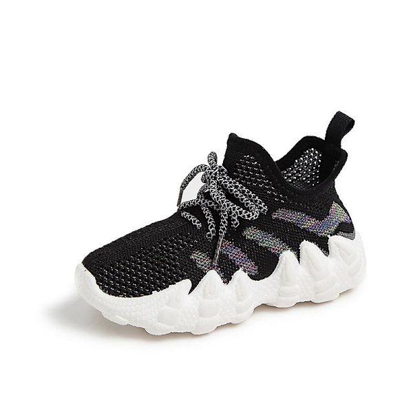 Barnsneakers Löparskor som andas Mode Pojkar Flickor Sportskor 2Lta918 Black 31
