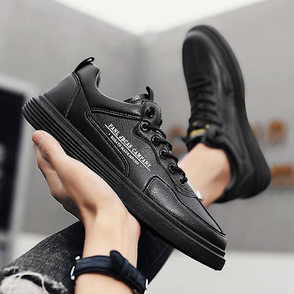 Casual för män Mode Platta Sneakers Löparskor som andas F1-6 Black 44