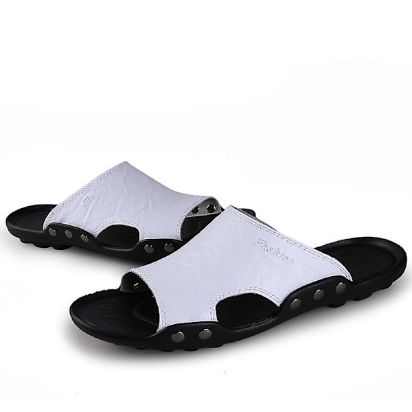 Herrtofflor Halkfria sandaler Mode strandskor för kvinnor q7 White 41
