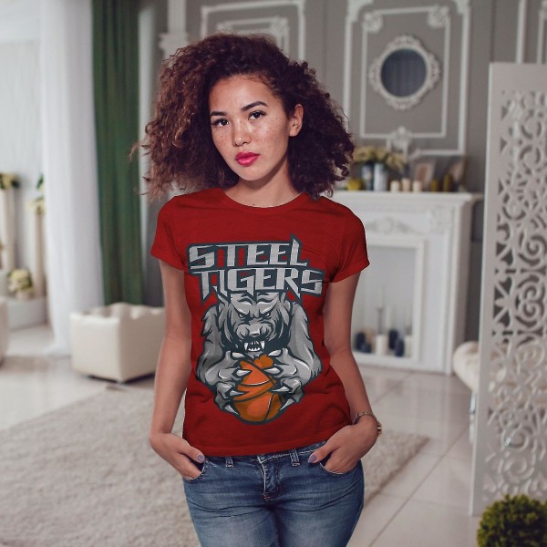 Tiger Basket T-shirt för kvinnor XL