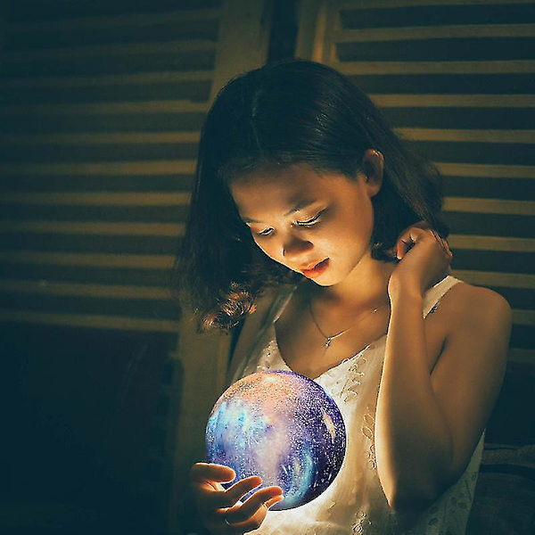 3d Moon Lamp Led Nattljus Star Galaxy Touch 16 Färg USB Laddning W/fjärr 10cm
