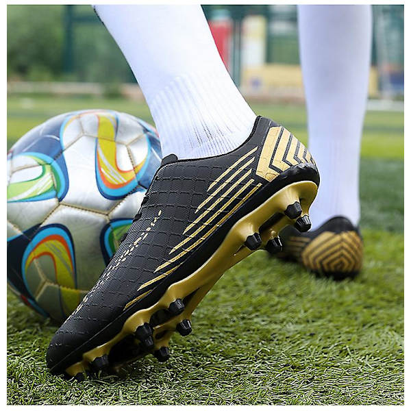 Män Athletic Outdoor Fotboll Sneaker Bekväma vuxna fotbollsskor Black 47