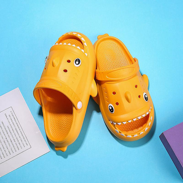 Pojkar Flickor Strandtofflor Hajsandaler Utomhus Halkfria inomhusskor 3Bsy001 Yellow 24-25