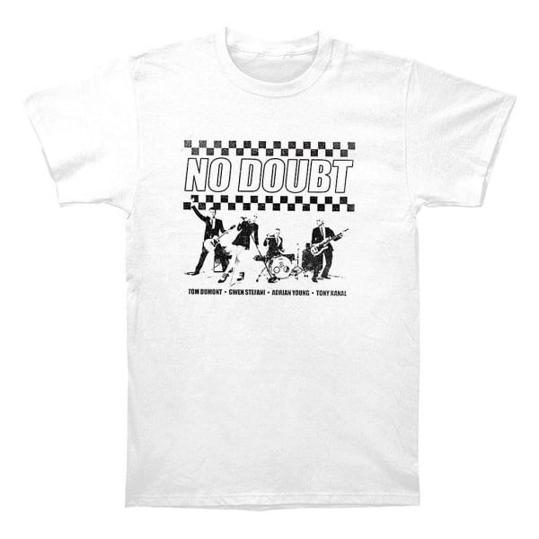 No Doubt-Chequer Distressed T-shirt L