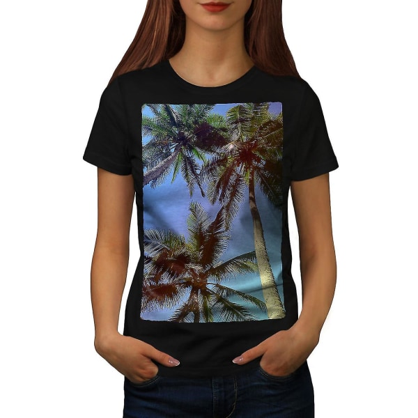 Palm Summer Photo Women Blackt-shirt S