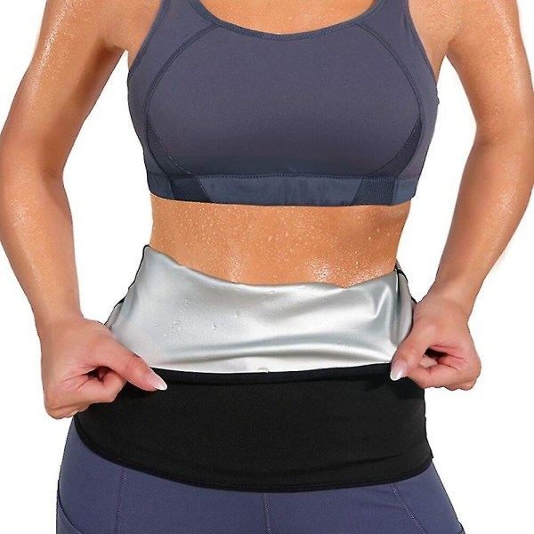 Kvinnor Herr Bastu Midjetrimmer Belly Wrap Träning Magreducerare Bastu Body Shaper Fitness Svetttrimmer Bälte Waist trainer,kvinnor Sliver S M