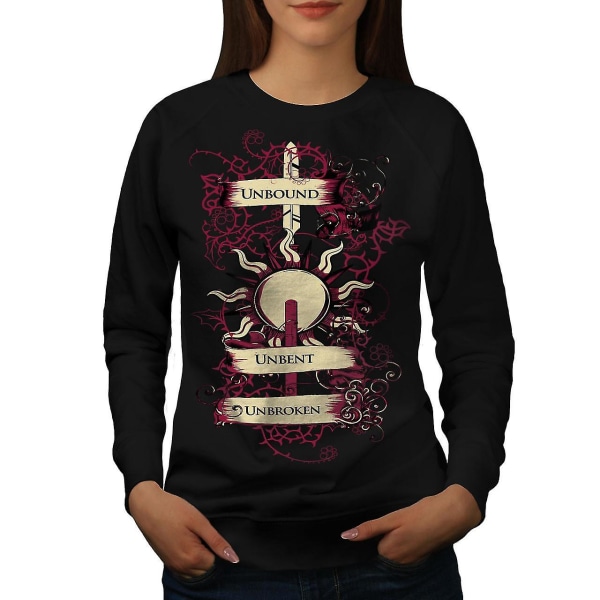 Unbound Unbroken Women Blacksweatshirt | Wellcoda XL