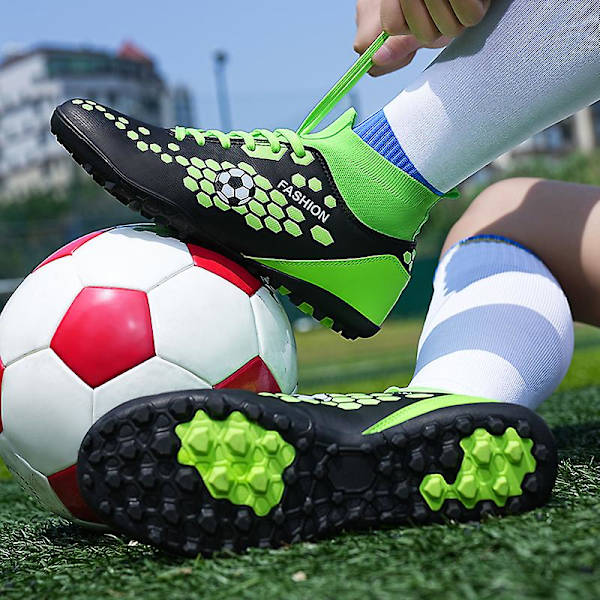 Fotbollsskor för män Spikes Fotbollsskor för ungdomar Ankelstövlar Atletisk Sneaker 3C20218 Green 40