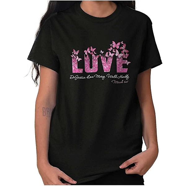 Vackra bibelvers kärlek citat kvinnors grafiska t-shirt utslagsplatser XX-Large