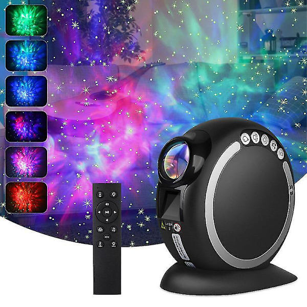 Star Projector Night Light med Bluetooth musikhögtalare &amp; Fjärrkontroll för Inredning sovrum, hem