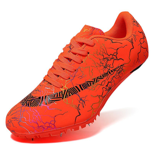 Friidrottsskor för män Spikes Track Race Hoppande Sneakers Professionell löpning Nail Spikes Skor Hj259 Orange 35