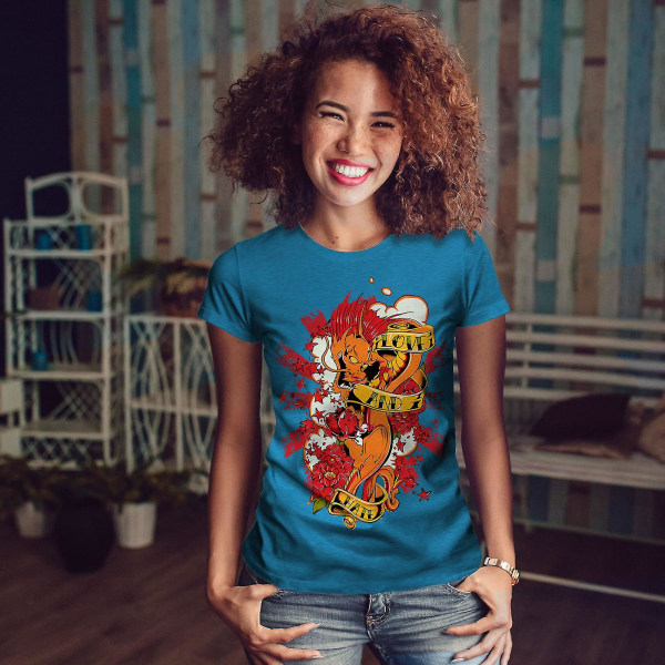 Love And Hate Art Kvinnor Royal Bluet-shirt M
