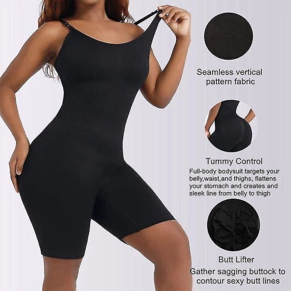 Bantningsbälte Magformare Korrigerande underkläder Waist trainer Kroppsformare Shapewear Butt Lifter Reductive Strip Kvinna,svart M L