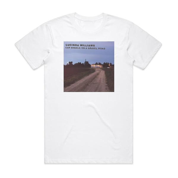 Lucinda Williams bilhjul på en grusväg T-shirt Vit L