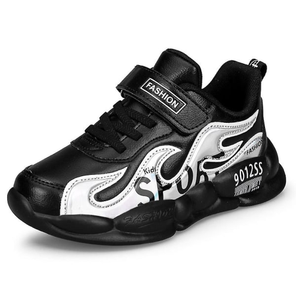 Pojkar Flickor Sneakers Andas löparskor Mode Sportskor för barn 2La02-1 BlackSilver 29