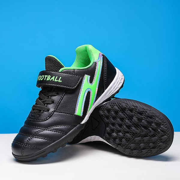 Fotbollsskor för pojkar Spikes Fotbollsskor för ungdomar Ankelstövlar Athletic Sneaker 3C898 Black 40