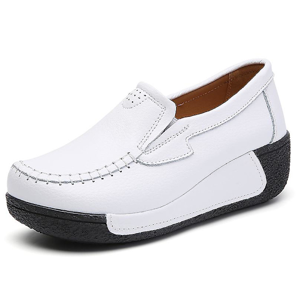 Damskor för casual Loaferskor Mammaskor 3A5588 White 38
