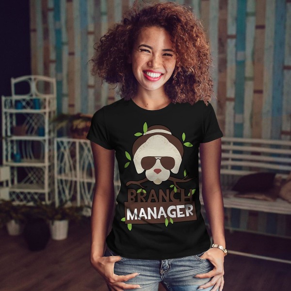 Branch Manager Joke Women Blackt-shirt | Wellcoda L