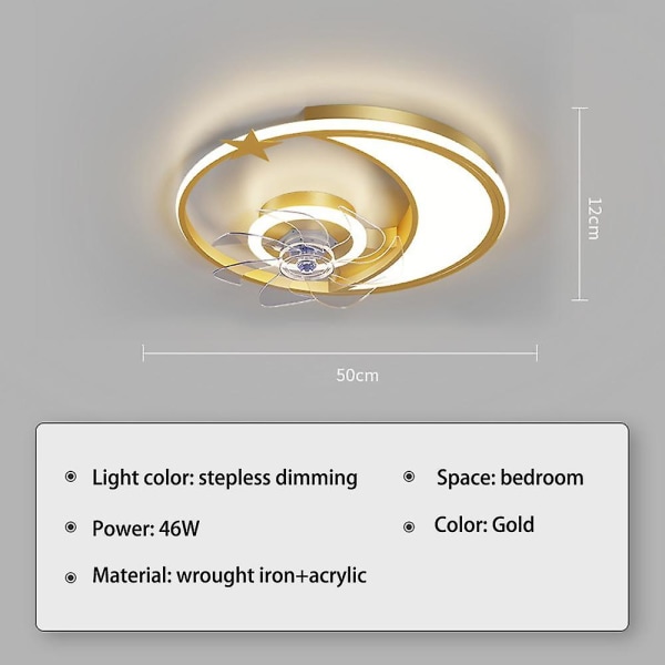 Tecknad barnrumsfläktlampa Sovrumslampa Smart rum Elektrisk fläkt Integrerad taklampa