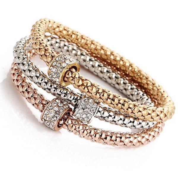 3 st/ set Popcorn Kedjearmband för kvinnor Nytt mode enkla armband Handled Smycken Armband