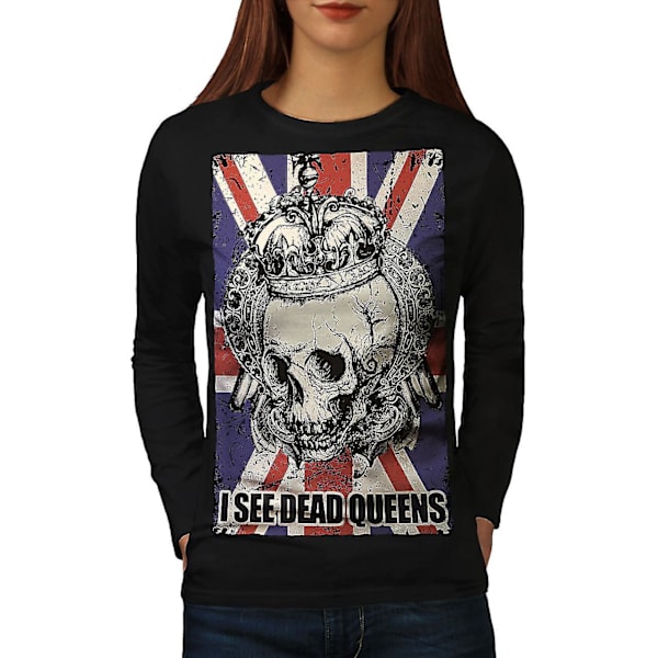 Dead Queens svart långärmad T-shirt för kvinnor M