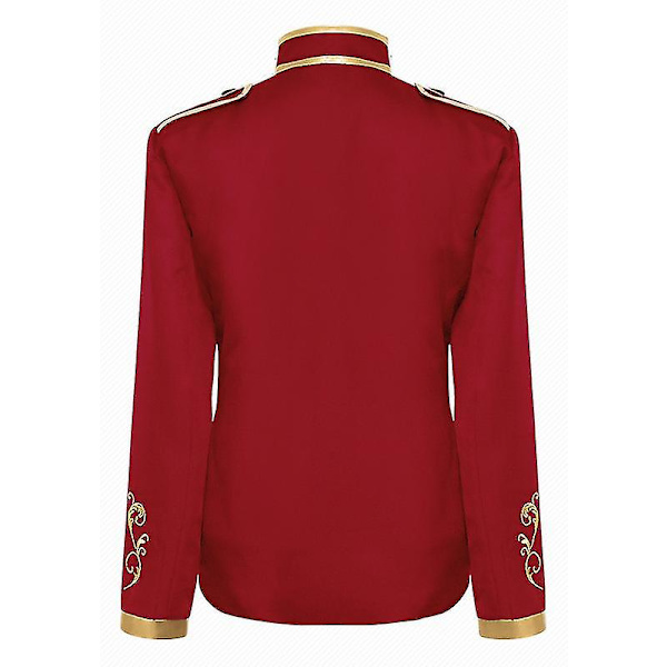 Jacka med broderad kostym med guldbroderad kostym för män red XL