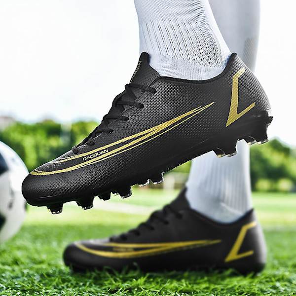 Fotbollsskor för män Höga fotbollsskor för vuxna Grästräning Sport Skor Sneakers Yj2209-1A Black 44