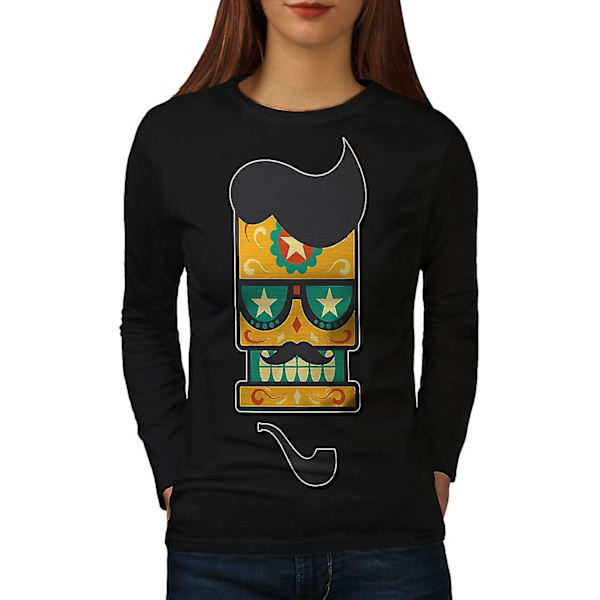 Pipe Urban Swag Svart Långärmad T-shirt för kvinnor | Wellcoda M