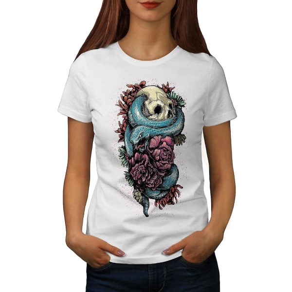 Snake Art Rose Dead Women Whitet-shirt M