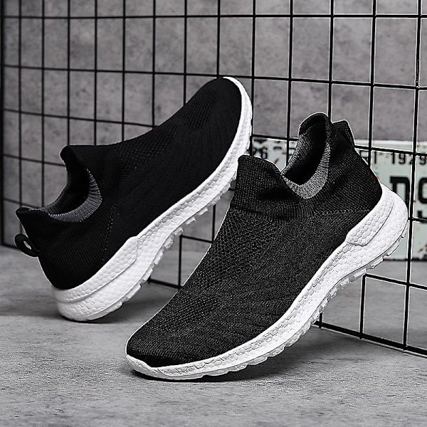 Herr Fly Weaving Sneakers Andas löparskor Mode Sportskor 3Af8026 BlackWhite 41