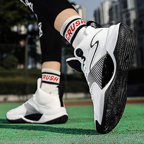 Basketskor för män Mode Halkfria sneakers Sportskor som andas 3Ag001 White 41