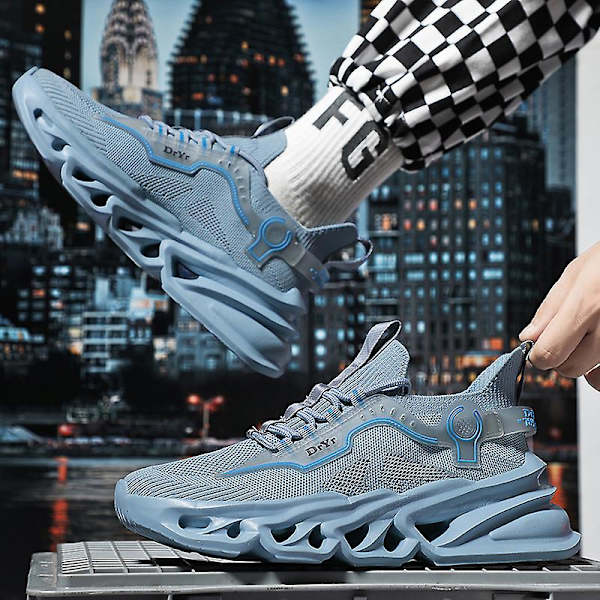 Sneakers för män Löpartennisskor Lättviktsventilerande Sport Athletic 3D1950 Blue 43