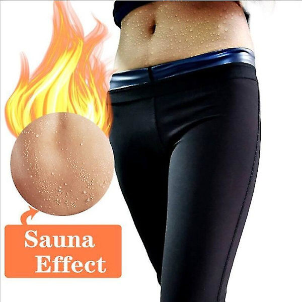 Midjetränare Svett Bastu Byxor Body Shaper Slimming Byxor Kvinnor Waist trainer Magen Hot Thermo Sweat Leggings Fitness Träning,5 To Point Byxor Blå2 S M