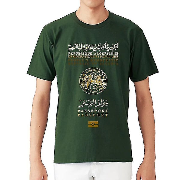 Algerian Republic Passport Cover T Shirt Algeriet Lovers Shirt Republic Of Algeria Patriotic Shirt Kläder M