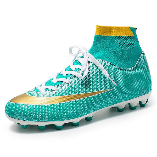 Fotbollsskor för män Spikes Fotbollsskor för ungdomar Ankelstövlar Athletic Sneaker 3C32736G Cyan 39
