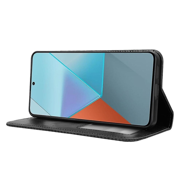 Til Xiaomi Redmi Note 13 Pro 5G telefontaske Pung Retro PU læder mobiltelefoncover Black Style A Xiaomi Redmi Note 13 P