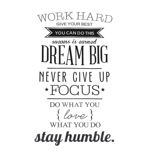 Work Hard Dream Big Quote Wall Sticker Office Inspirerende Decal Aftagelig Pvc