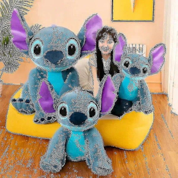 2024 Giant storlek Lilo Stitch Plyschleksak Tecknad Kawaii Djurpar Sovkudde Mjukmaterial Leksak för barn Present Stitch 60cm
