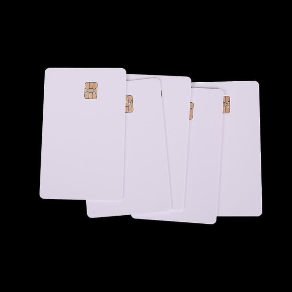 Uusi 5 kpl Iso Pvc Ic Sle4442 Chip Tyhjä Älykortti Yhteys Ic Card Turvallisuus Valkoinen White 5PCS