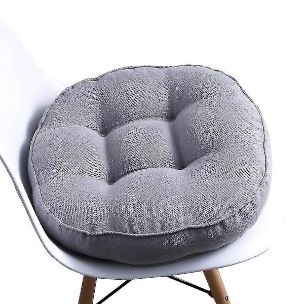 Tykke pude, rund stolepude sædehynde, blød gulvpude til hjemmet Stue Balkon Kontorhave Silver grey 40cm