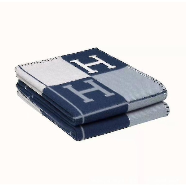 Newwool Cashmere Pläd filtar Kudde Soffa Sängkläder Sjal Julpresent Plaid Navy