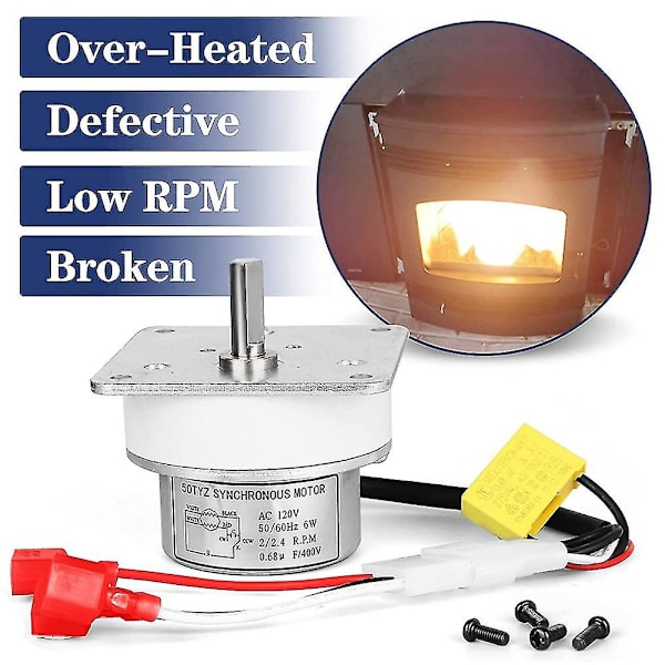 Borefødermotor til Quadra-fire 812-4421, 812-4420 Kompatibel med Heatilator Cab50 Ps35 Ps50 7000 Wigslar As Shown