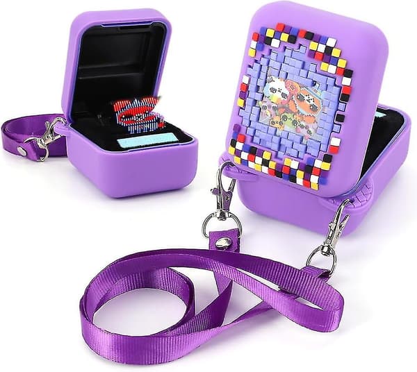 Case för Bitzees Interactive Digital Pet Toy Protective Hud Sleeve with Lanyard for Bitzee Virtual Electronic Pets Accessories Purple