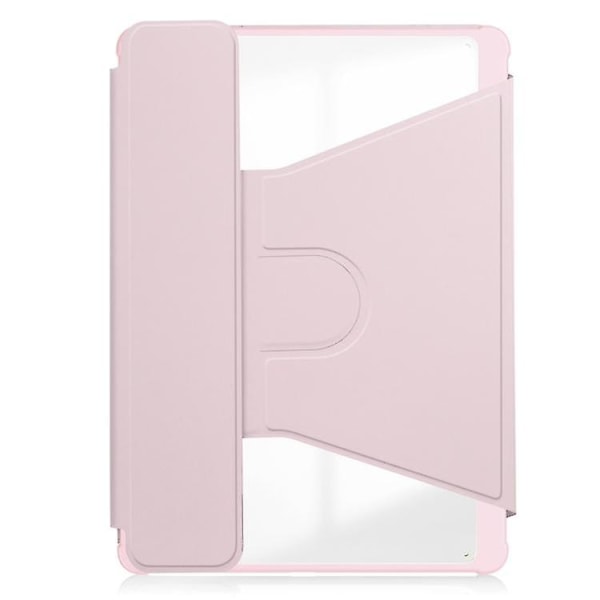 Til Samsung Galaxy Tab A9+ 360 Rotation Transparent Smart læderetui med tastatur Pink