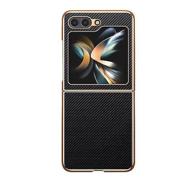 Luksus plating kulfiber stødsikker tyndt etui til Samsung Galaxy Z Flip 5 Gold